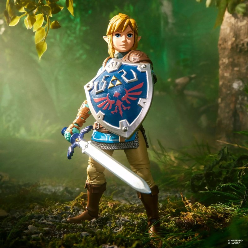 A toy figure in a forest