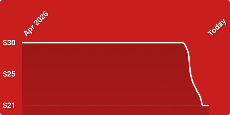 A red rectangular object with white lines