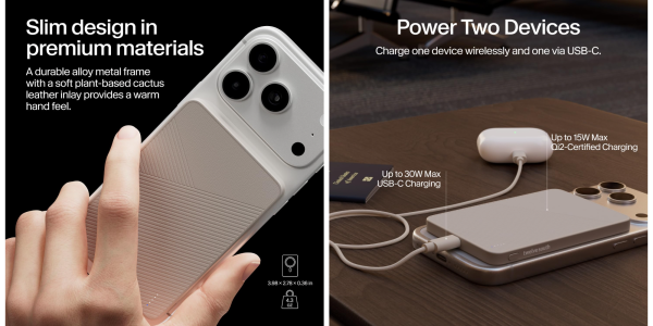 A comparison of a phone and a charger