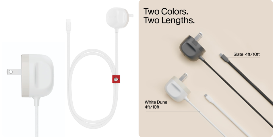 A white and black cord