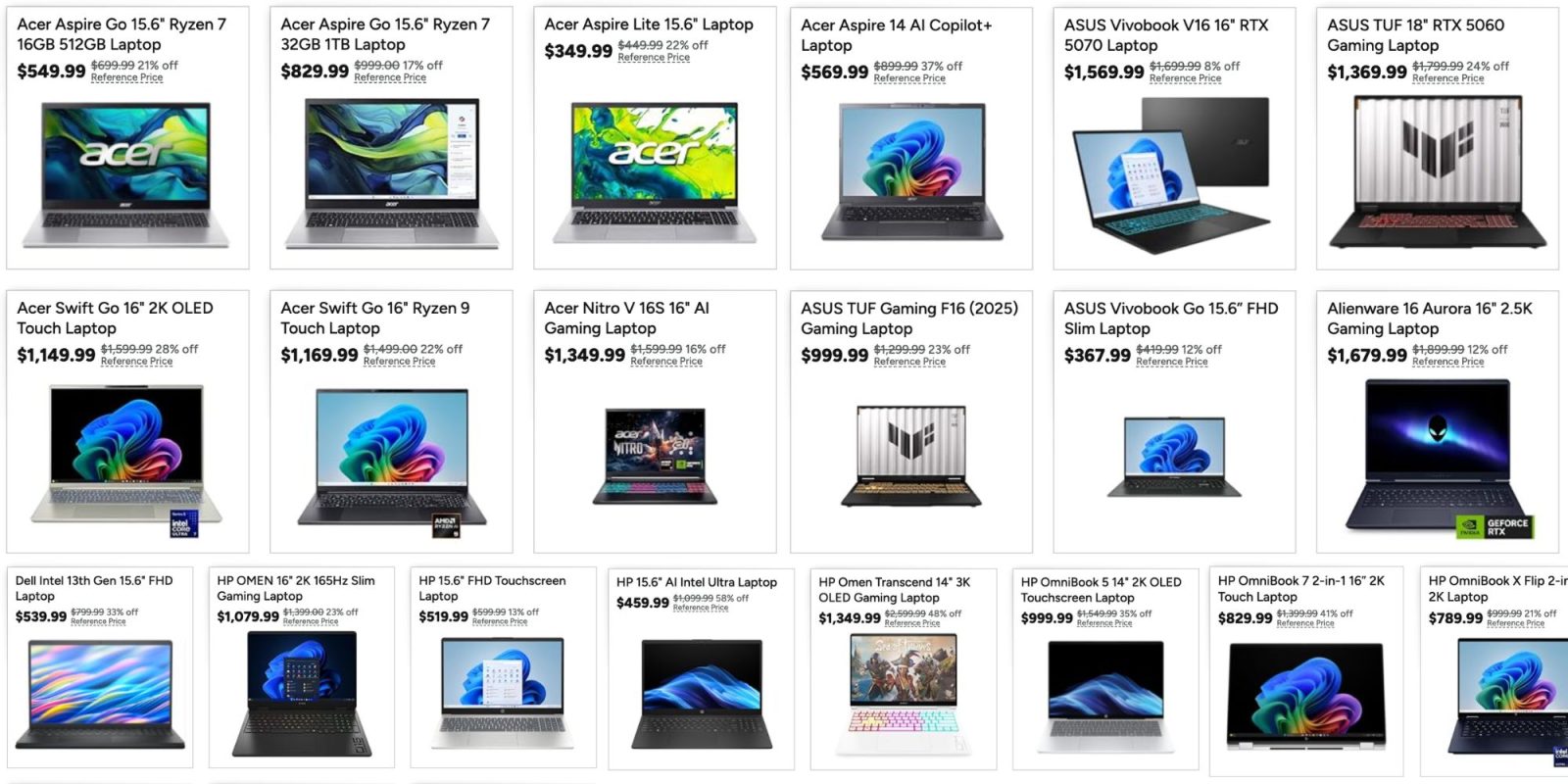 Image showing listings from the Woot sale.