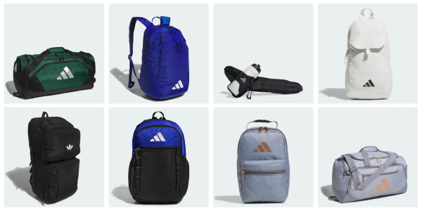 A collage of different backpacks