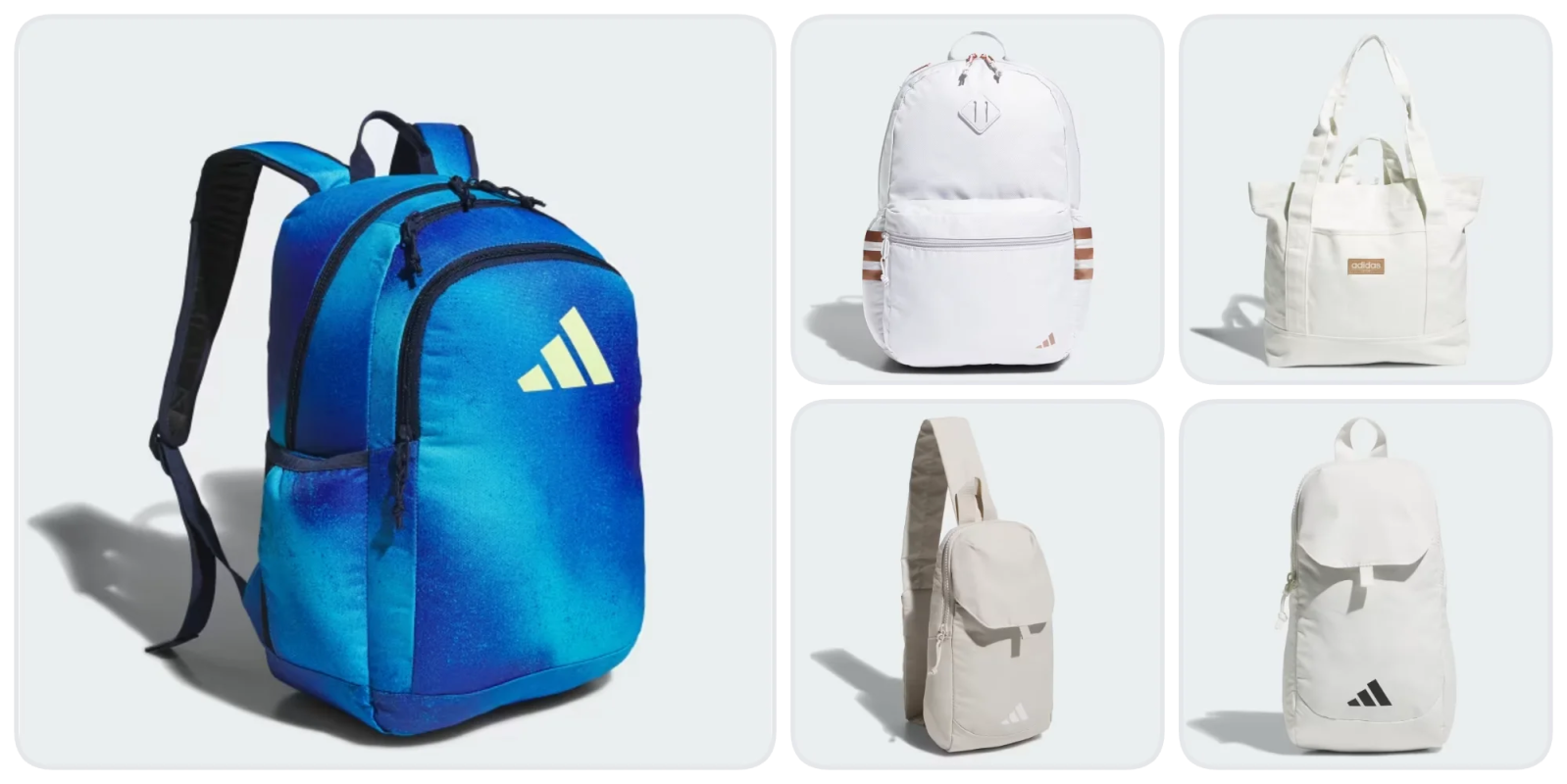 A group of backpacks with different colors