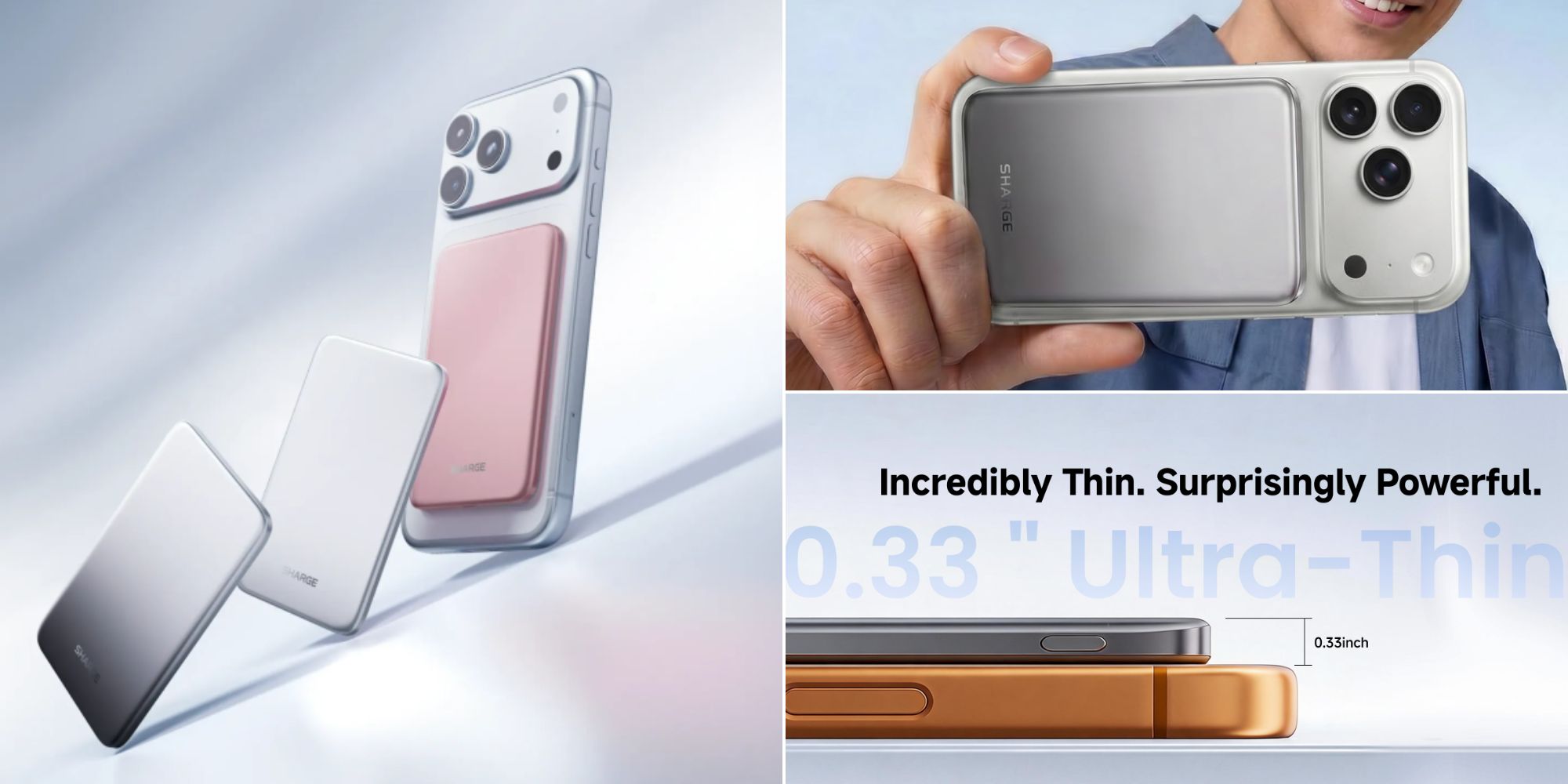 Image showing renders of Sharge's AirMag MagSafe power bank.