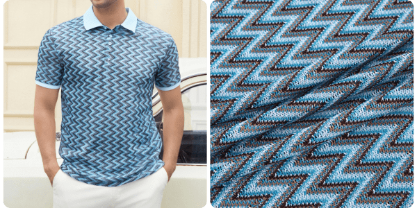 A man standing in front of a fabric