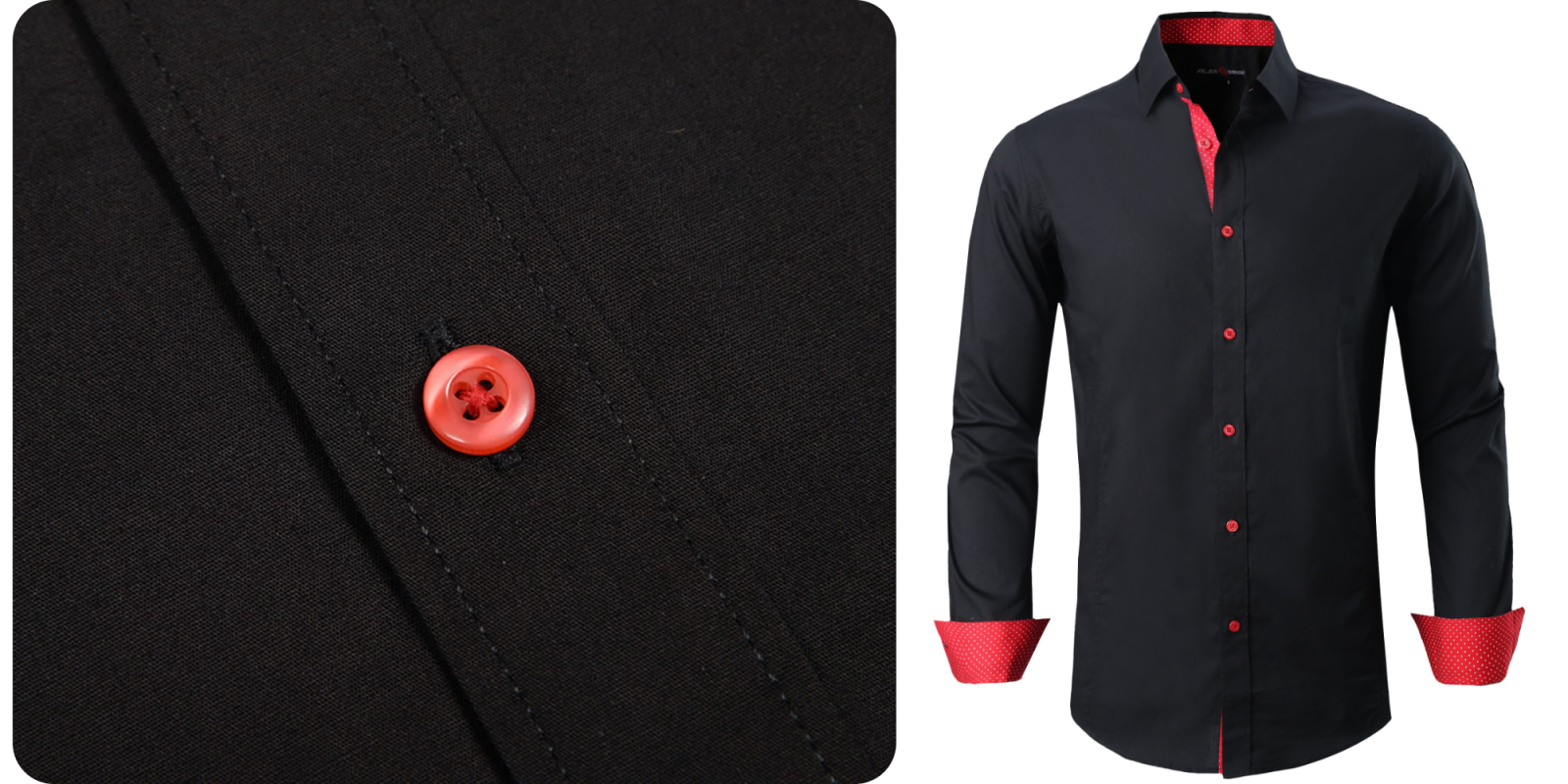 A close up of a button on a black shirt
