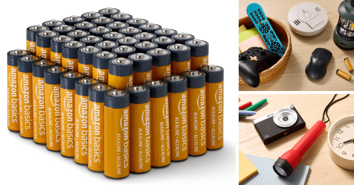 Score 48 Amazon Basics AA batteries for all your essential power needs right now for (alt= Score 48 Amazon Basics AA batteries for all your essential power needs right now for (alt=