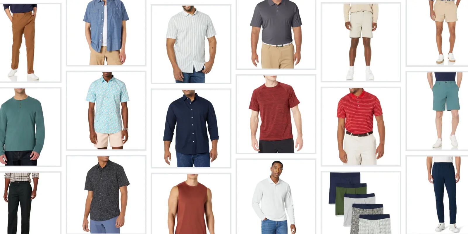 A collage of men's clothes