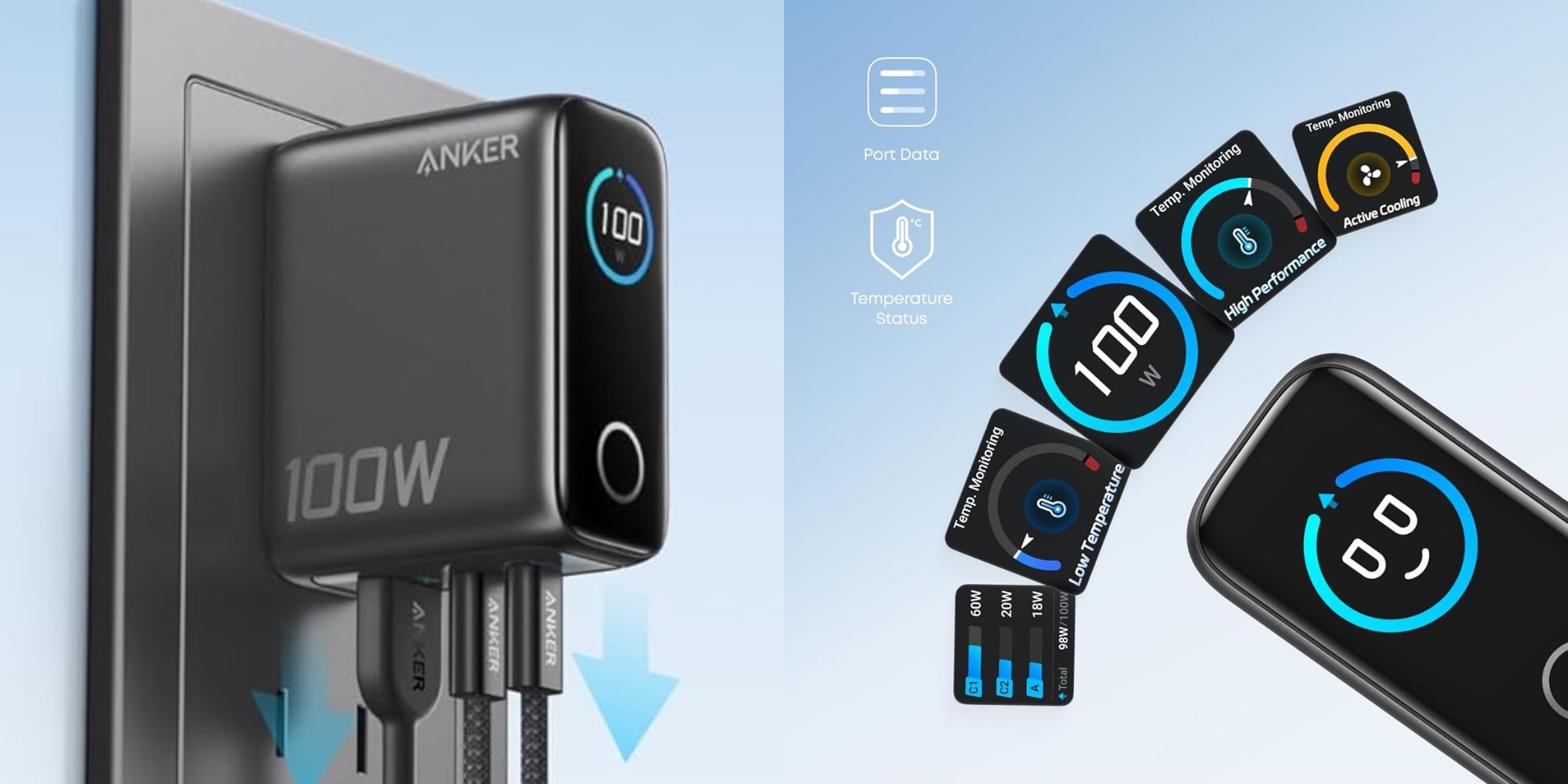 Anker’s compact and powerful 100W Smart Display Charger is down to just $48 (32% off)