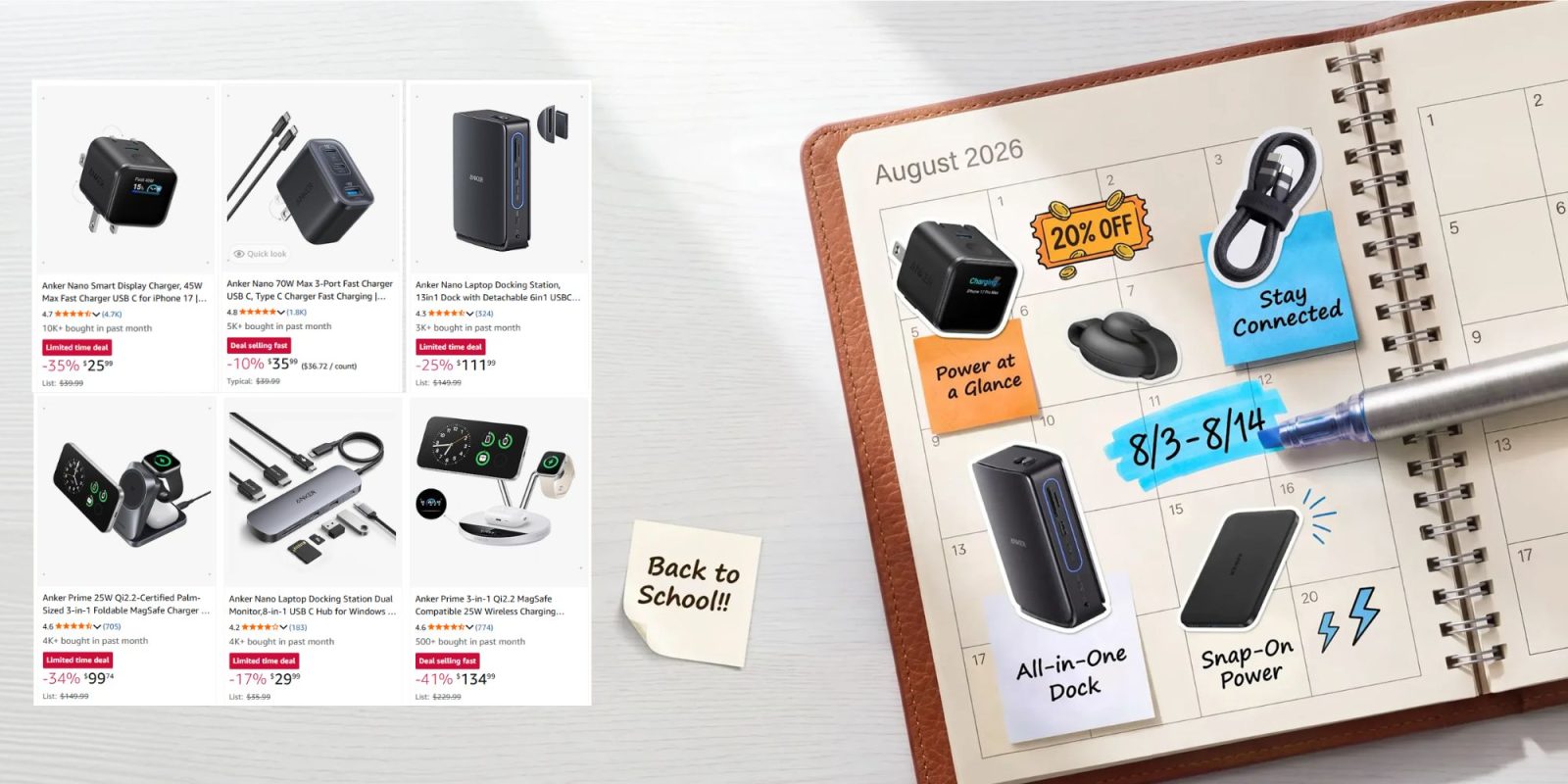 A calendar with stickers and a picture of a device