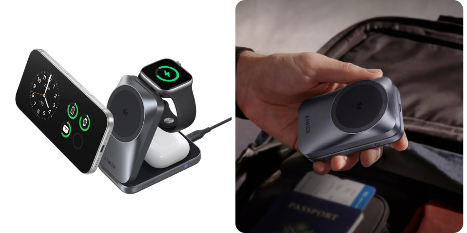 A hand holding a smart watch