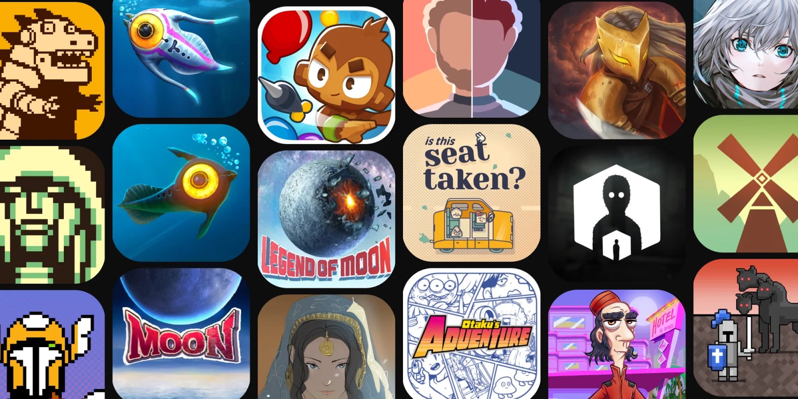 A collage of images of characters