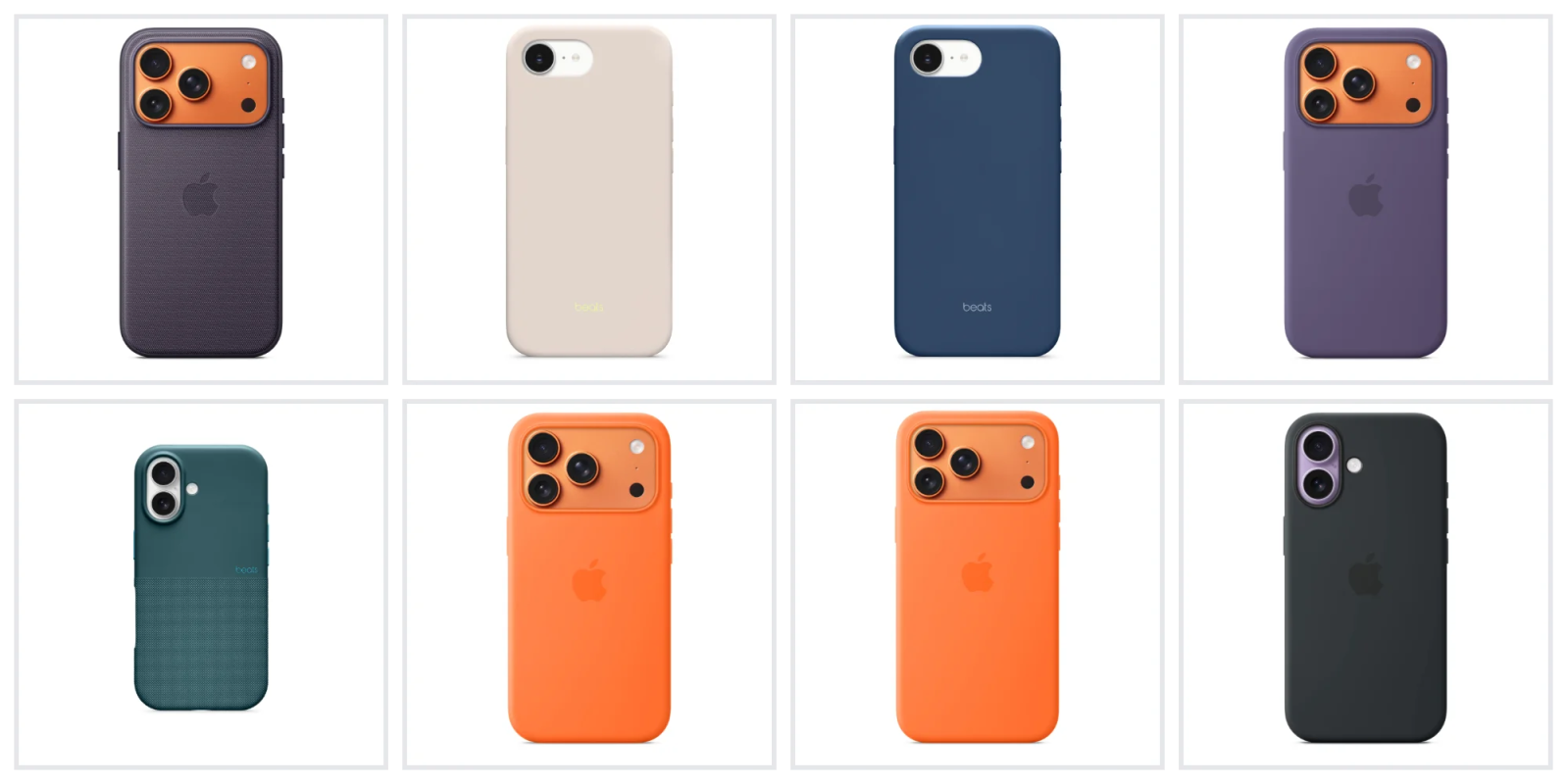 A group of cell phones with camera lenses