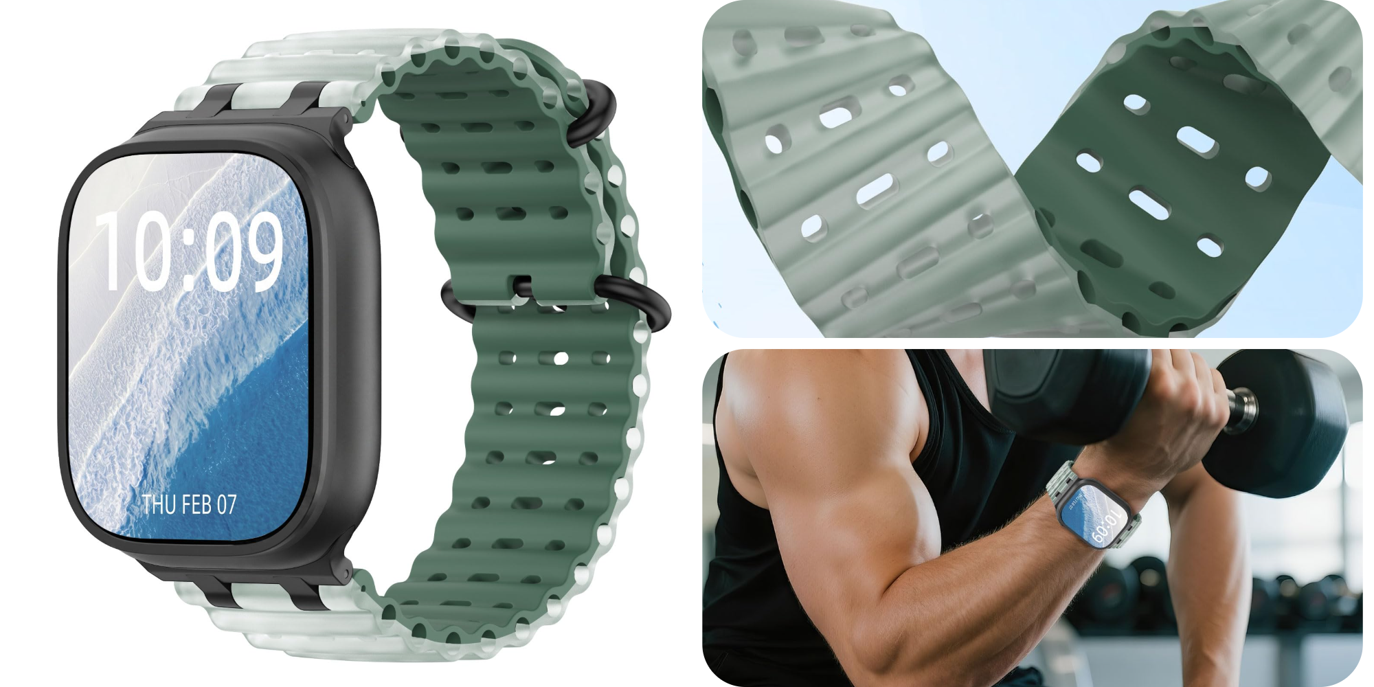 This two-tone ocean-style Apple Watch band is down at $9.50 right now (Save 32%)