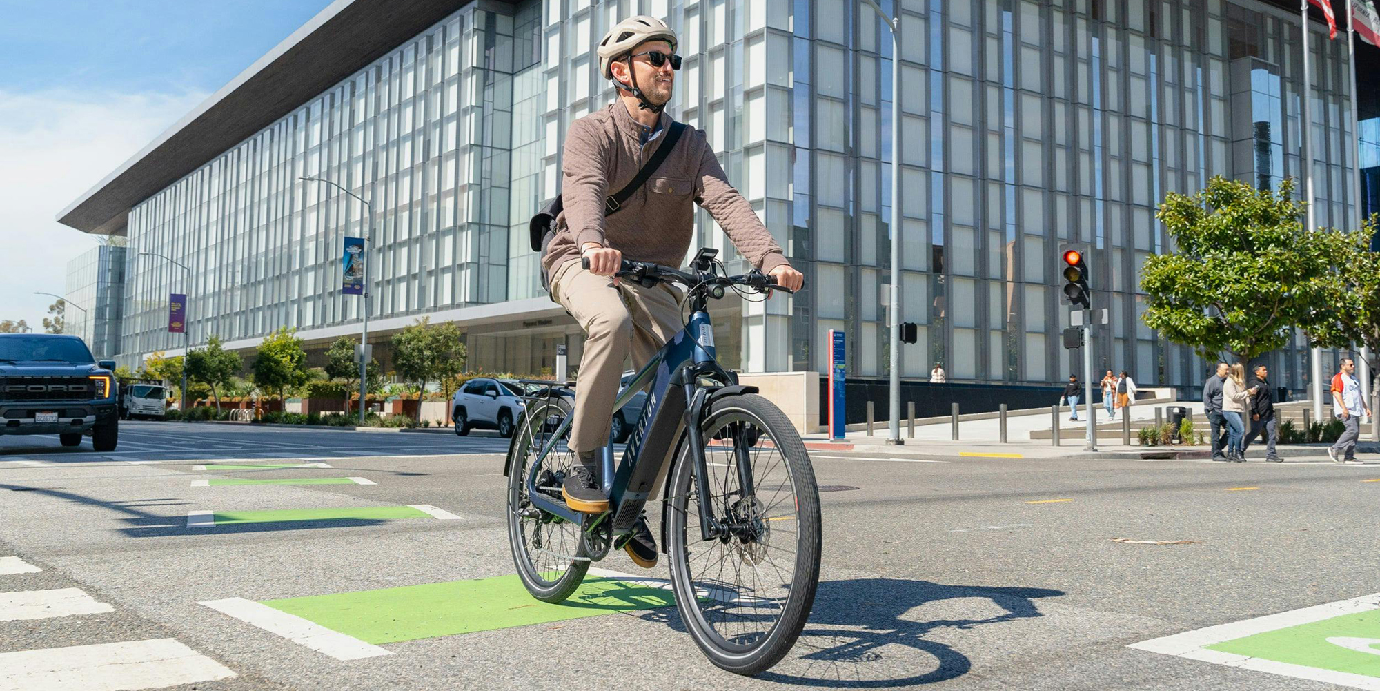 A man riding a bicycle
