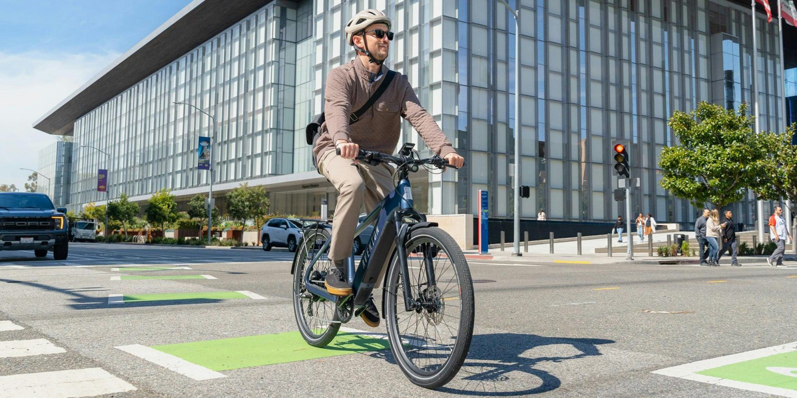 A man riding a bicycle