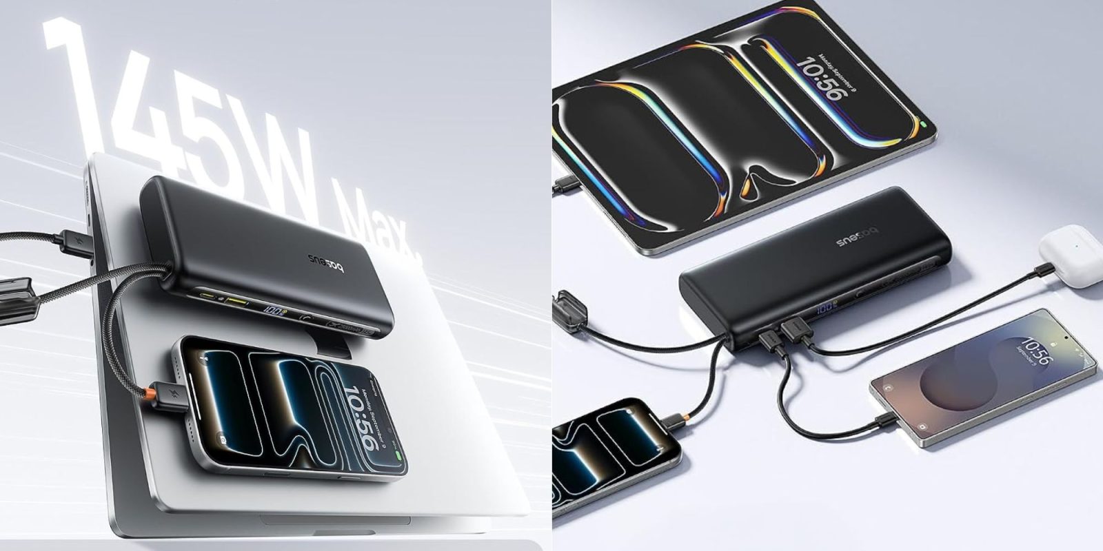 A phone charging station with a power bank