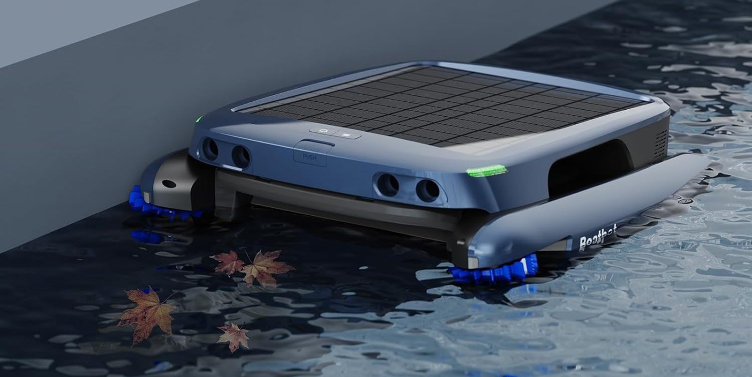A robot vacuuming the water