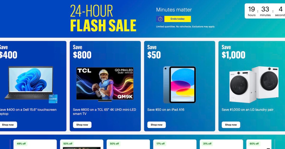 Best Buy launches Friday 24-hour Flash Sale: iPad, iPhone, $800 off mini-LED TV,...
