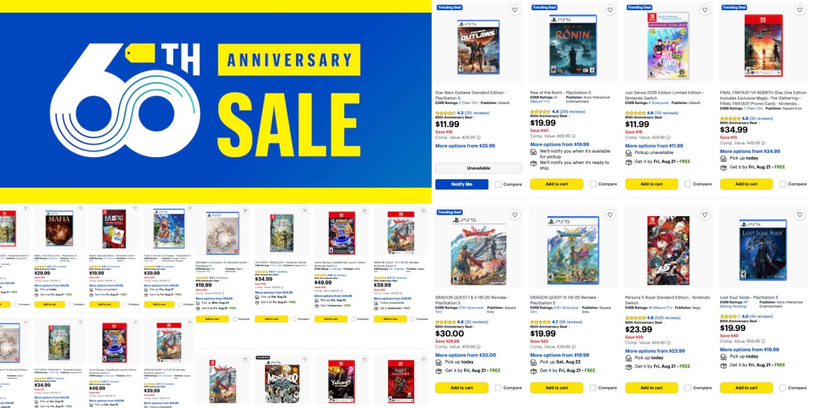 A screenshot of a video game store