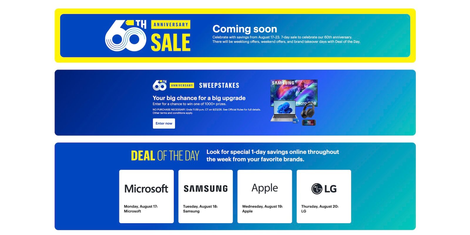 Best Buy 60th Anniversary Sale