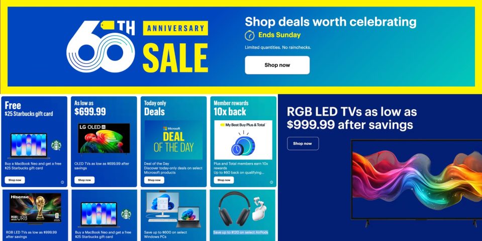 Best Buy 60th Anniversary Sale