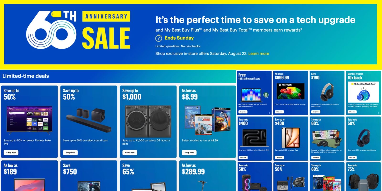 A advertisement for a electronics store