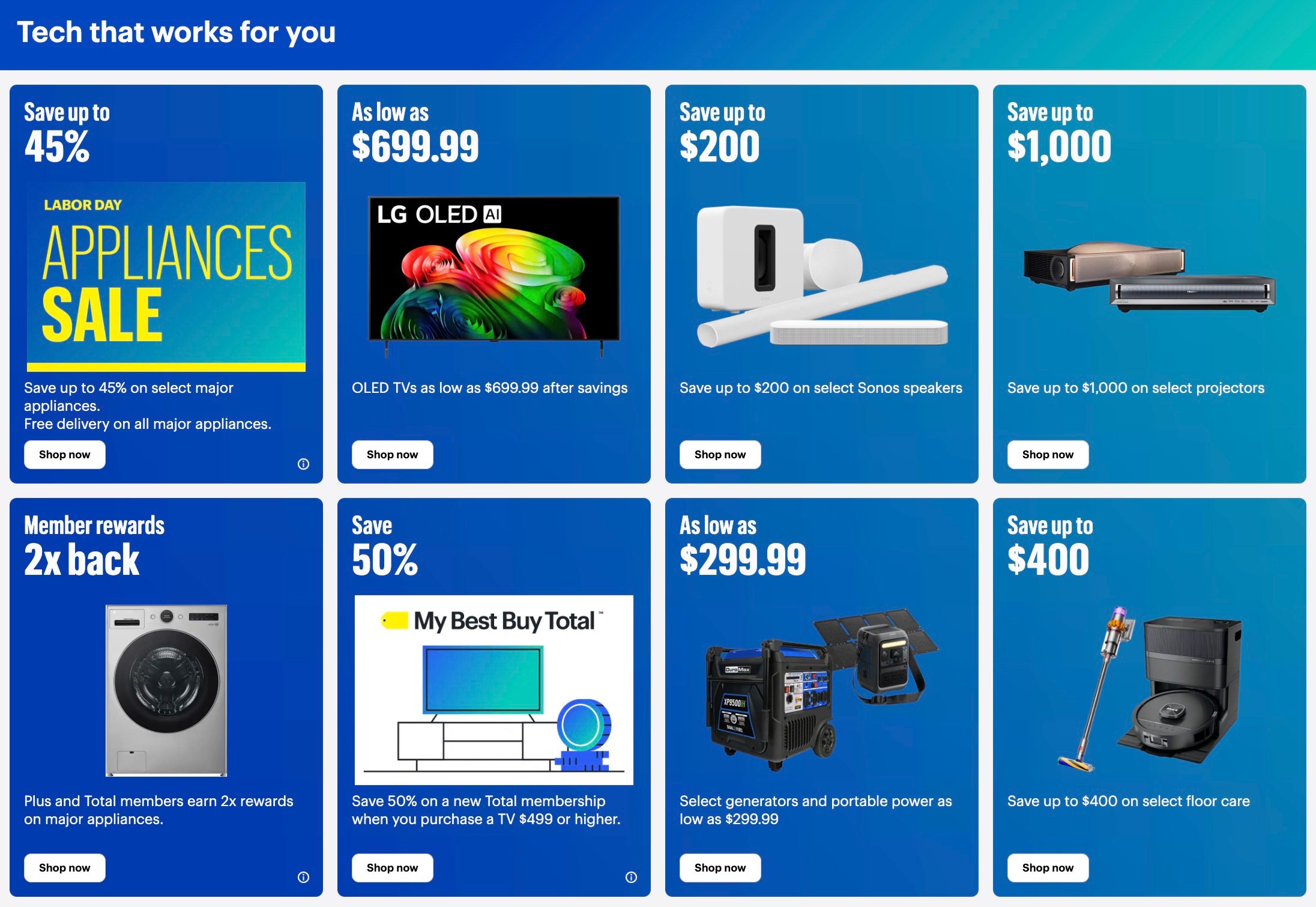 A screenshot of a blue advertisement
