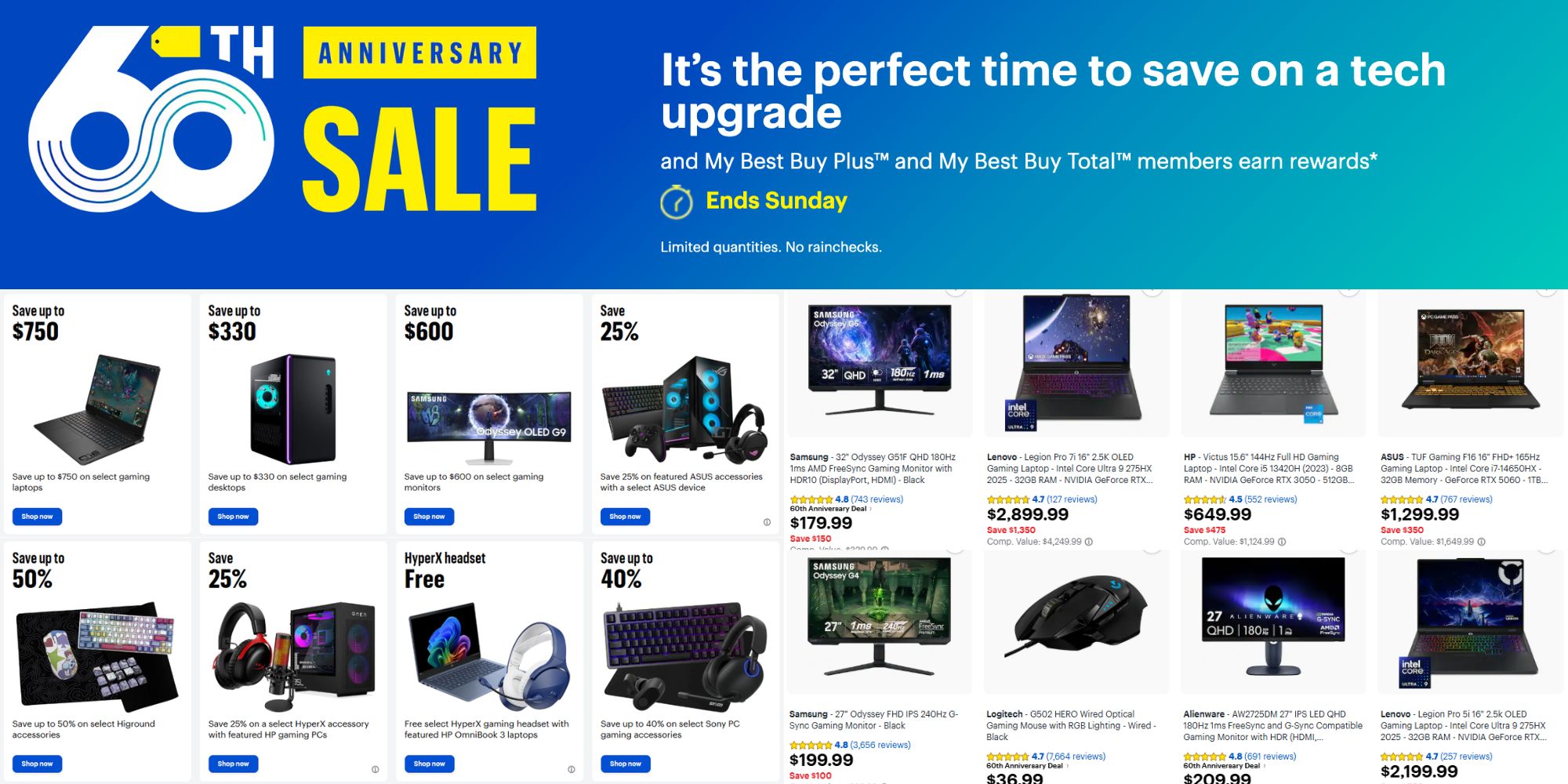 Best Buy’s massive 60th Anniversary PC gaming sale takes hundreds off RTX 50-series rigs, monitors, and more from just $4