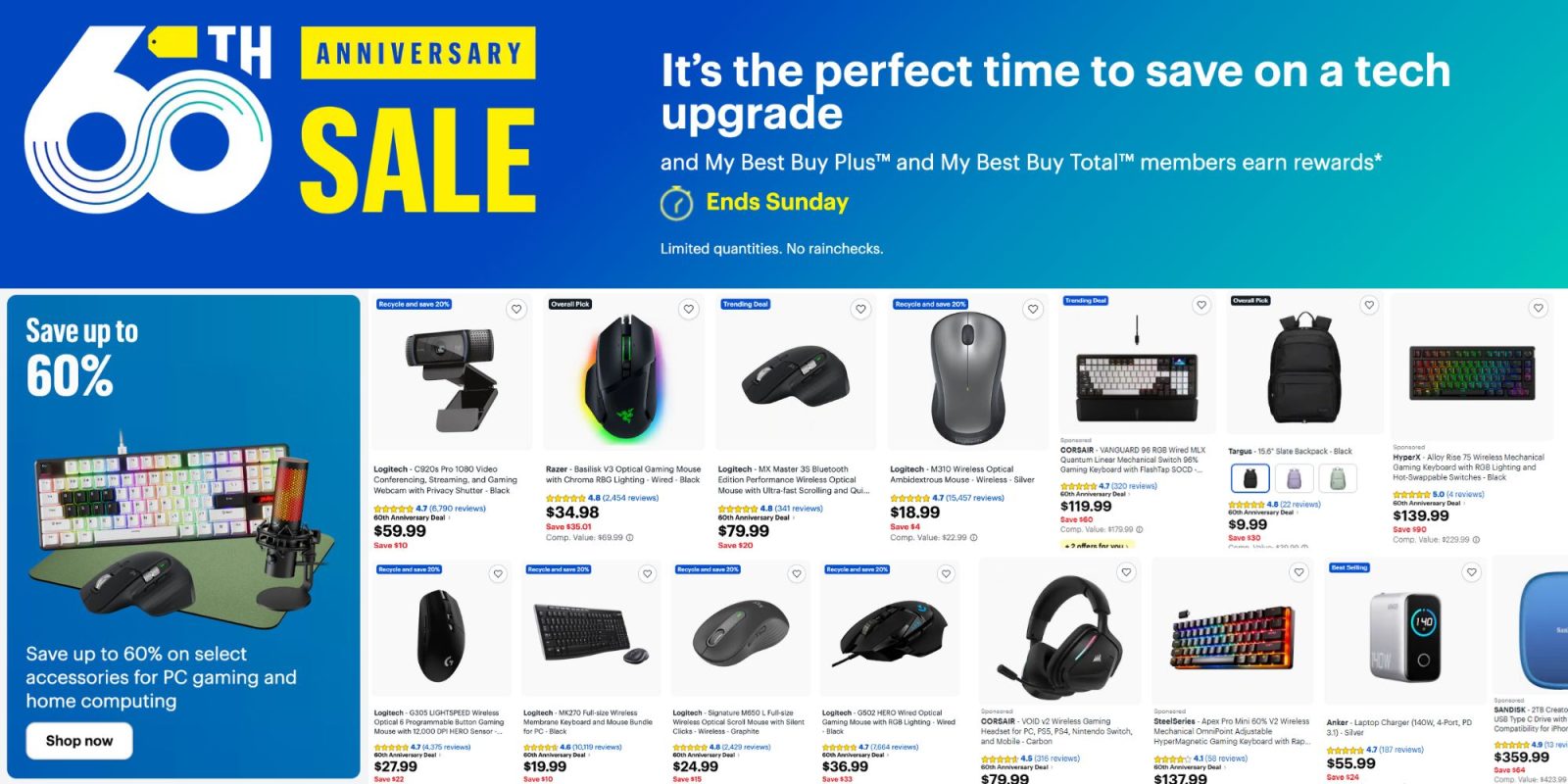 A computer mouse and keyboard on a website