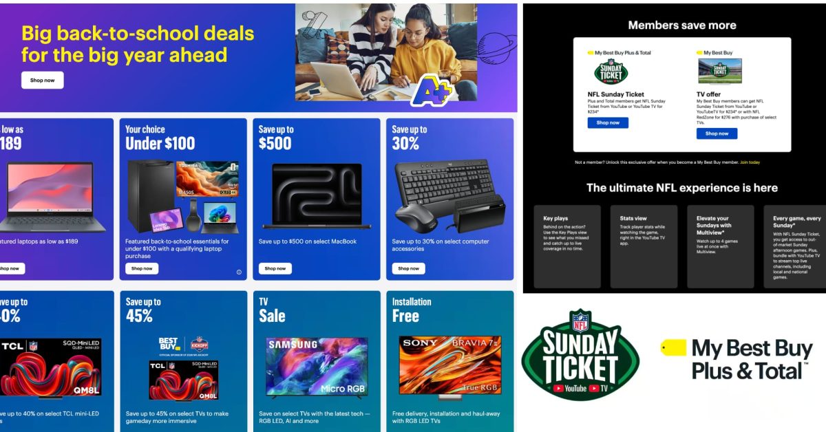 Best Buy launches new tech deals, NFL Sunday Ticket promo, pre-season TV deals Best Buy launches new tech deals, NFL Sunday Ticket promo, pre-season TV deals