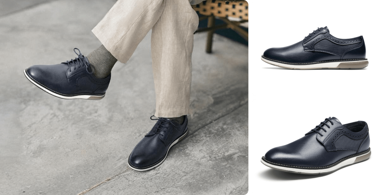 Step up your look at office with Bruno Marc’s blue oxfords down at Step up your look at office with Bruno Marc’s blue oxfords down at