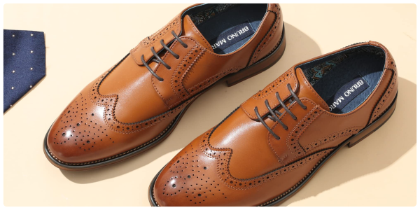 A pair of brown shoes