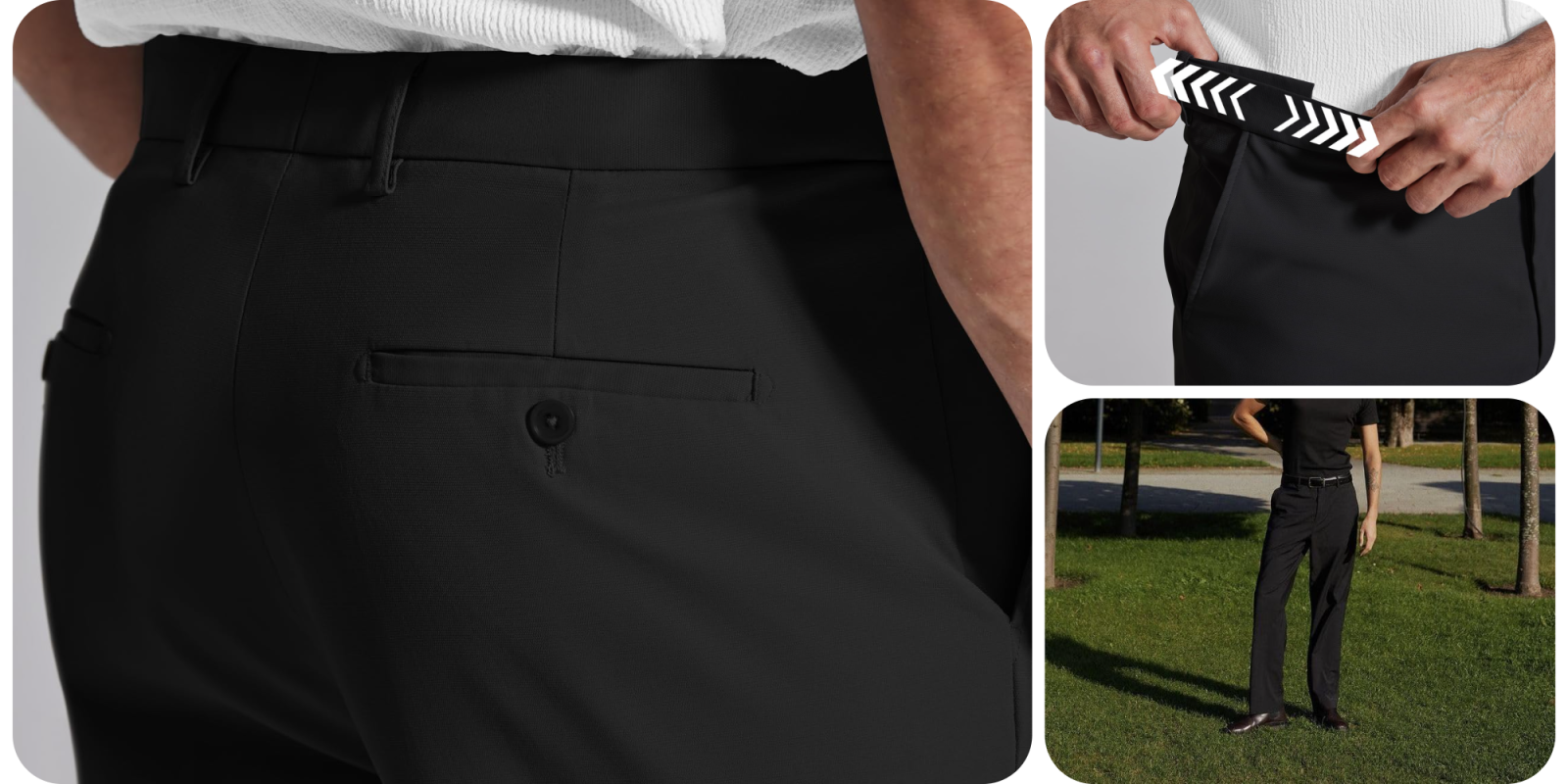 A close up of a person's pants