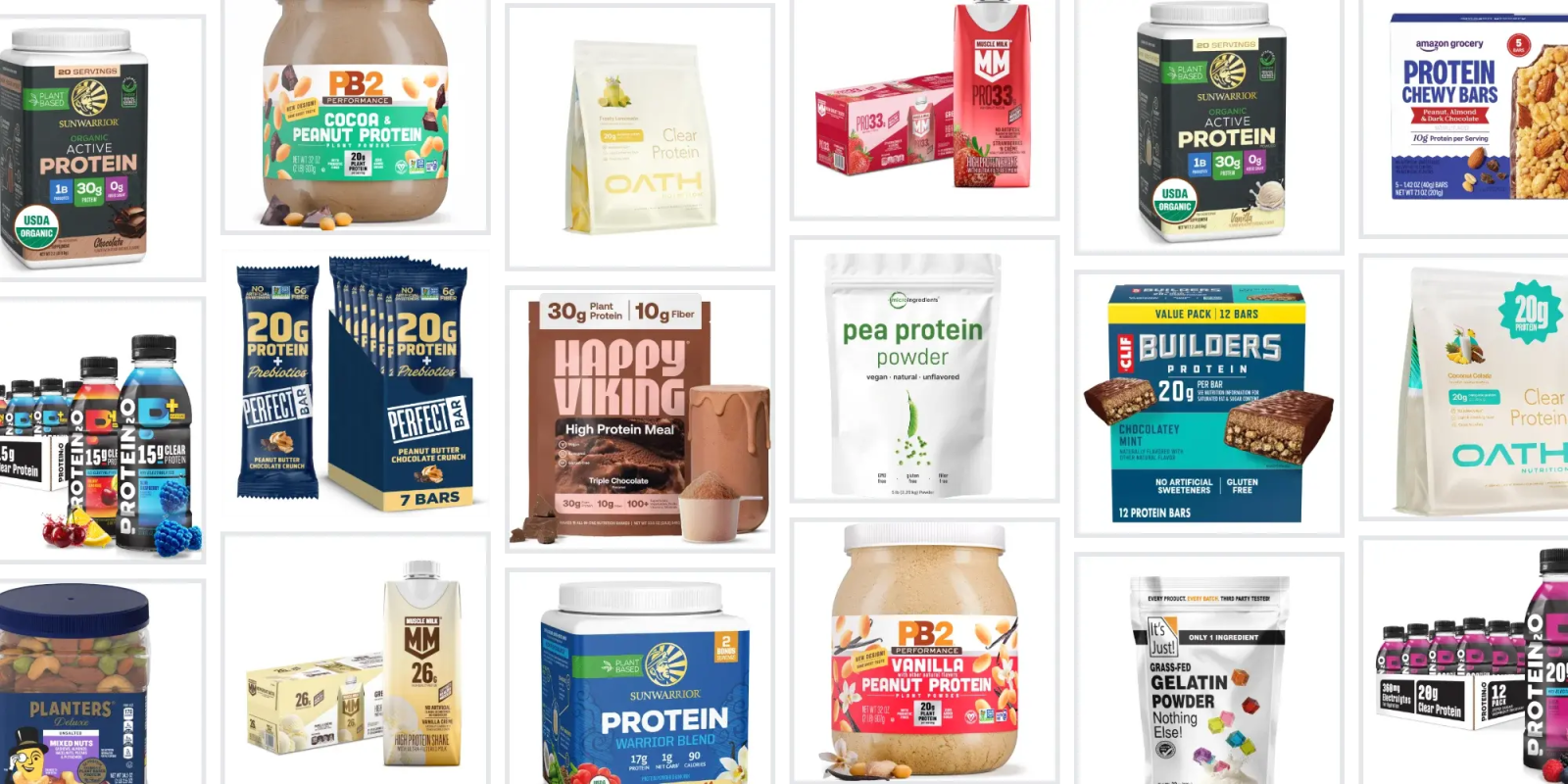 A collage of different types of protein