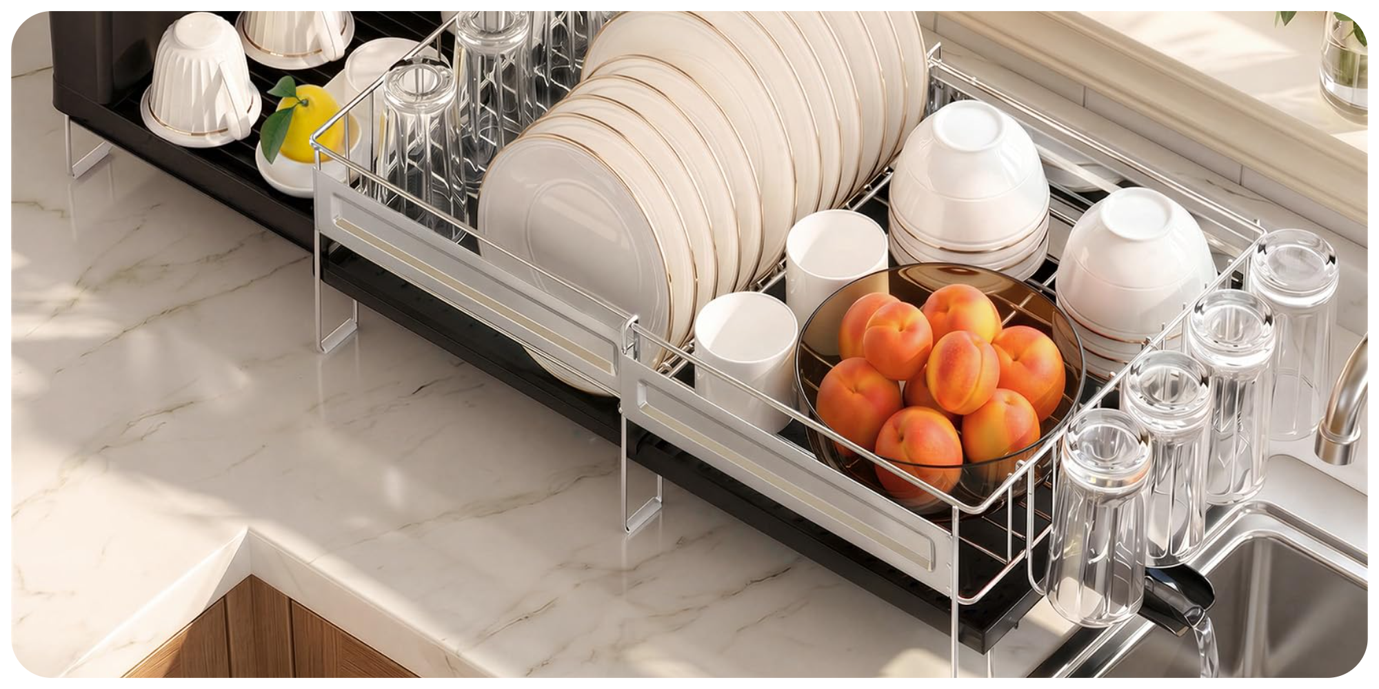 Swap out that plastic dish rack with a stainless steel model for $30 (Reg. $40)