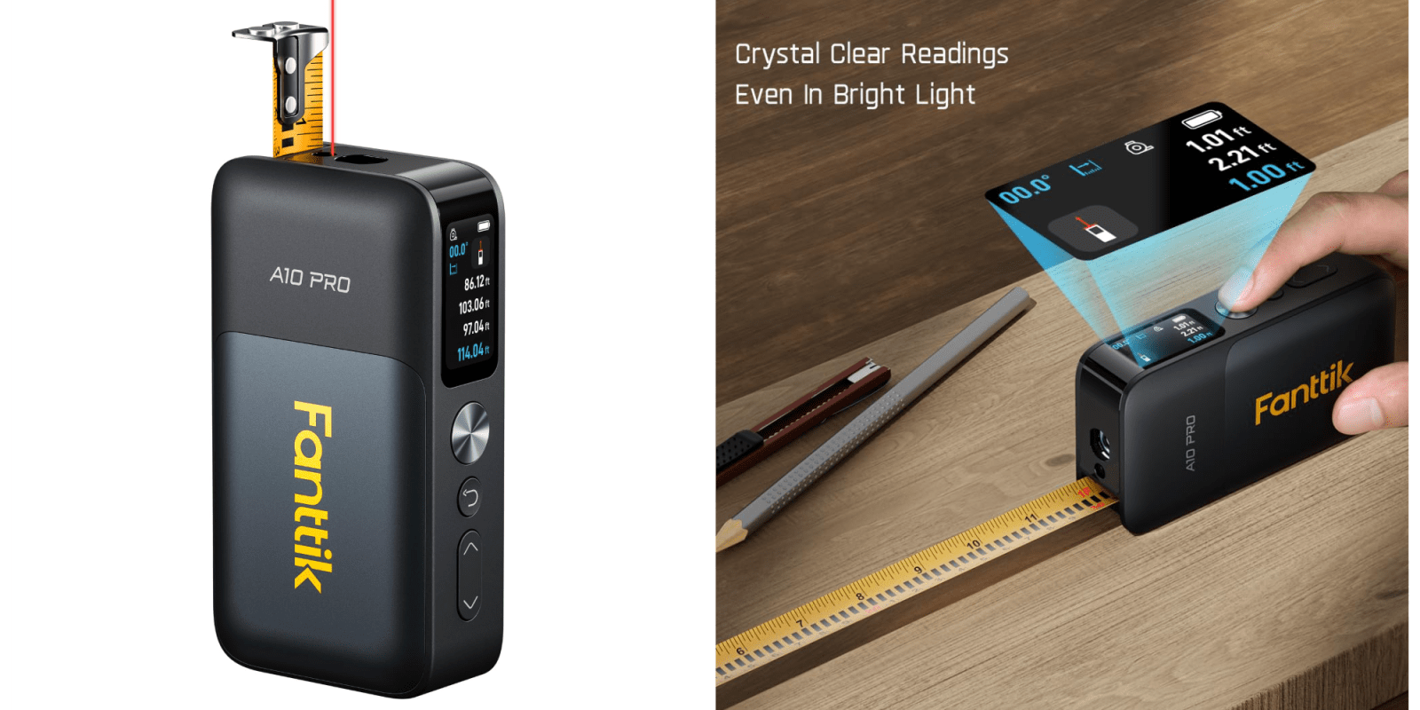 A black device with a ruler and a pencil