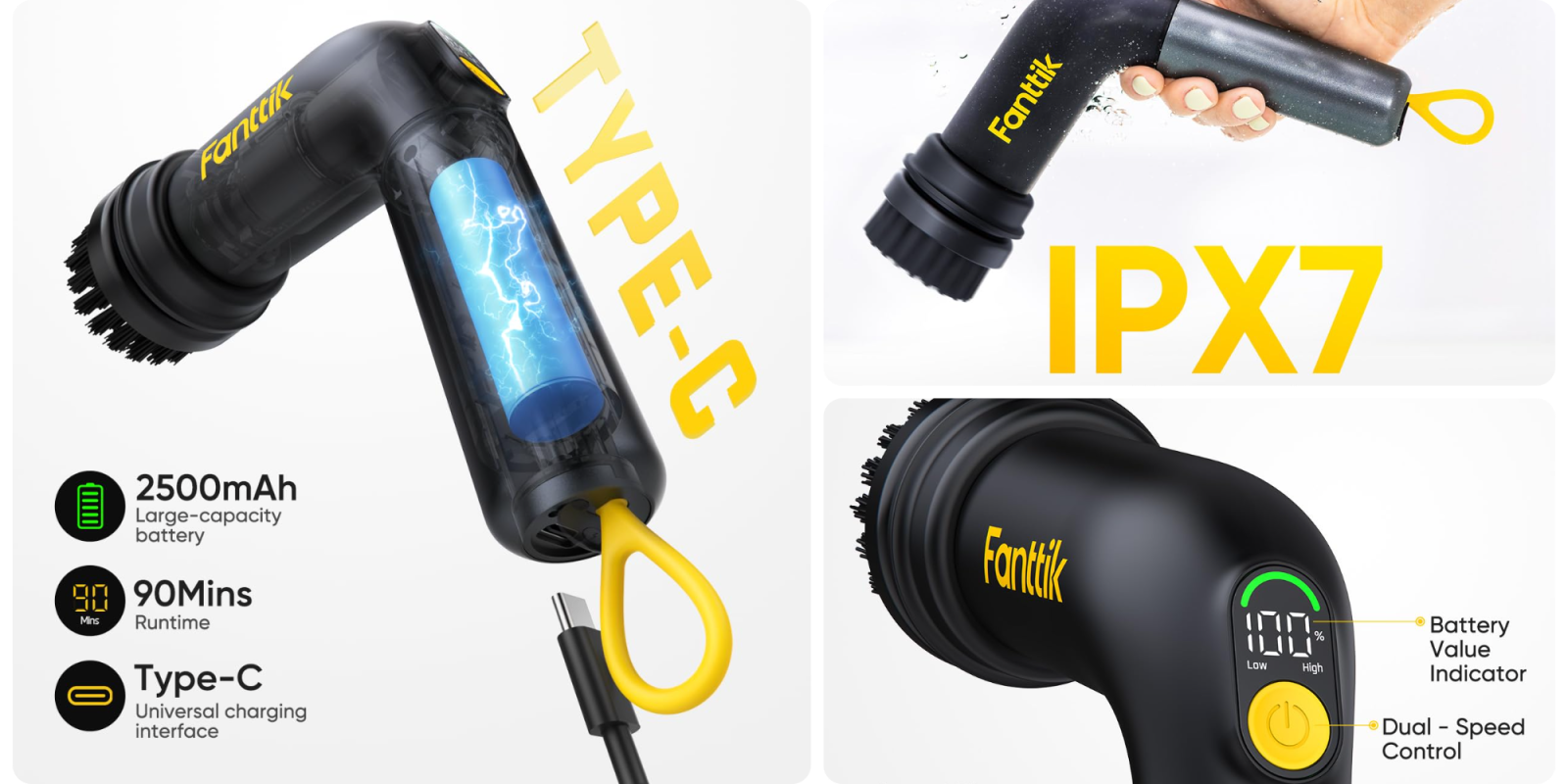 A collage of a flashlight