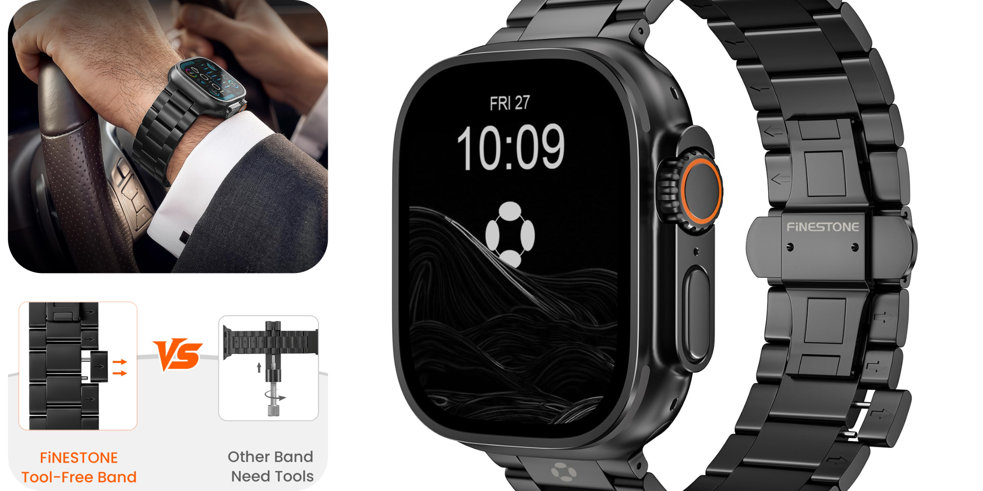 Tool-free grade 5 titanium Apple Watch bands drops to $70 across natural and black colorways