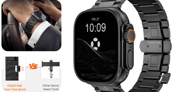 A close up of a smart watch