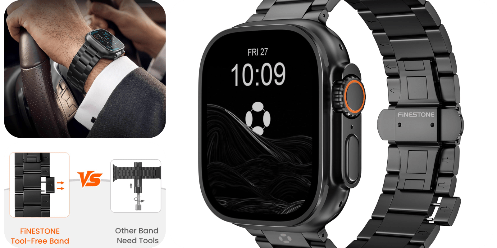 A close up of a smart watch
