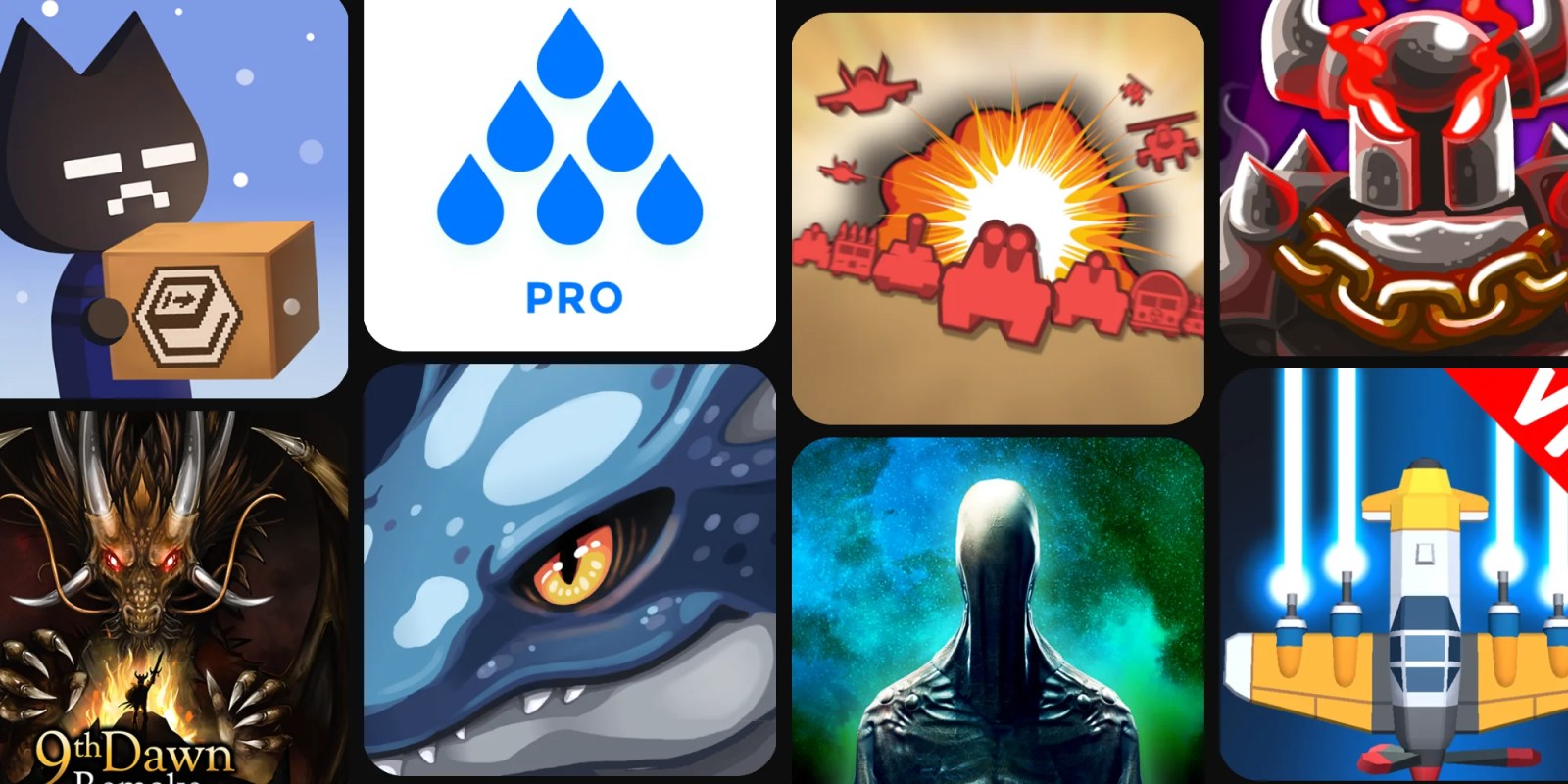 A collage of images of a monster