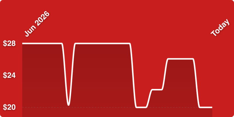 A red line drawing of a heartbeat