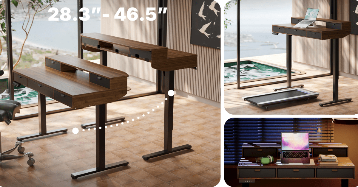 This two-tier electric standing desk with drawers just hit $152