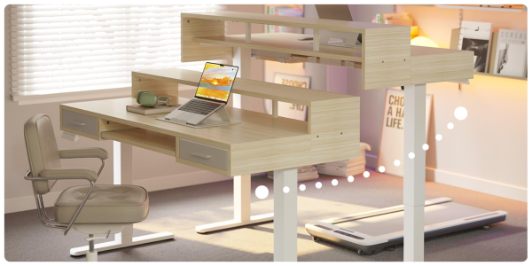 A laptop on a desk
