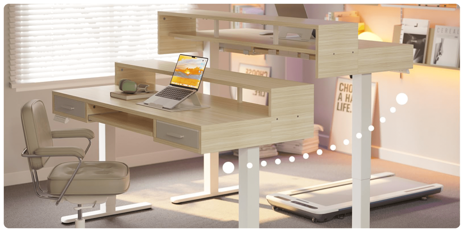 A laptop on a desk