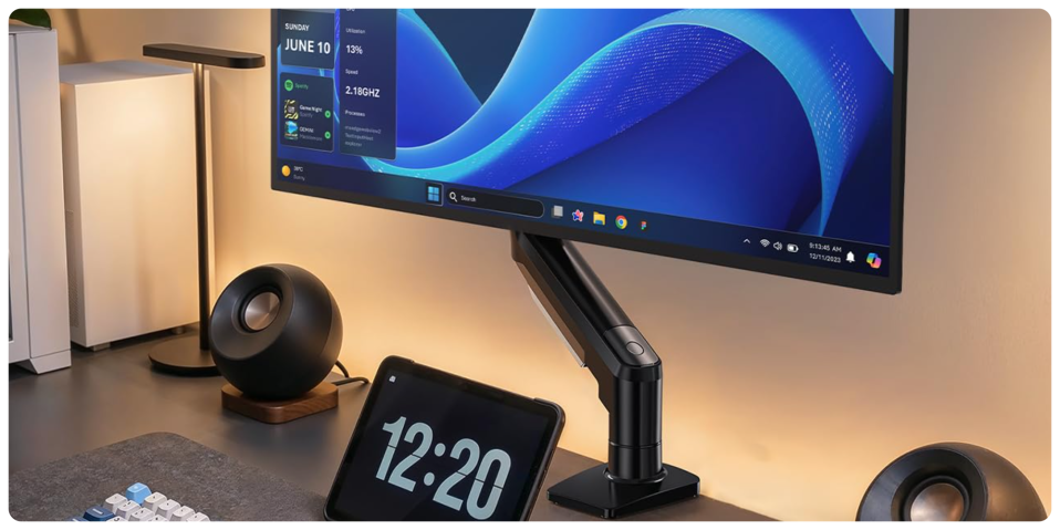 A computer monitor and a tablet