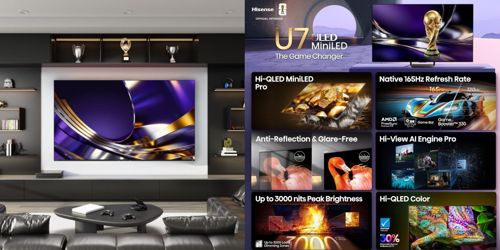 A collage of images of a tv
