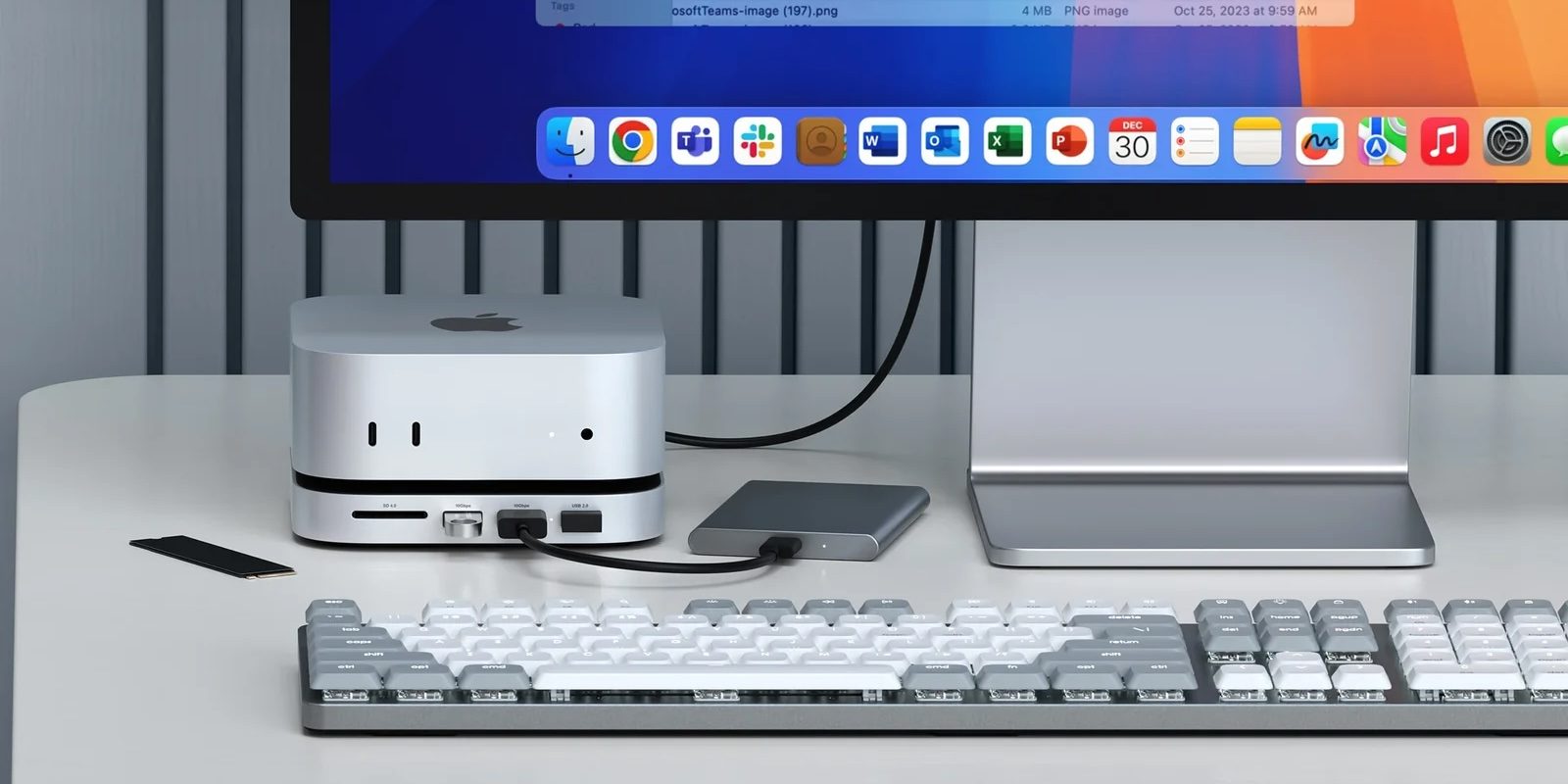 Hub & Stand with NVMe SSD Enclosure M6-M5 Pro-M4-Mac mini-deal