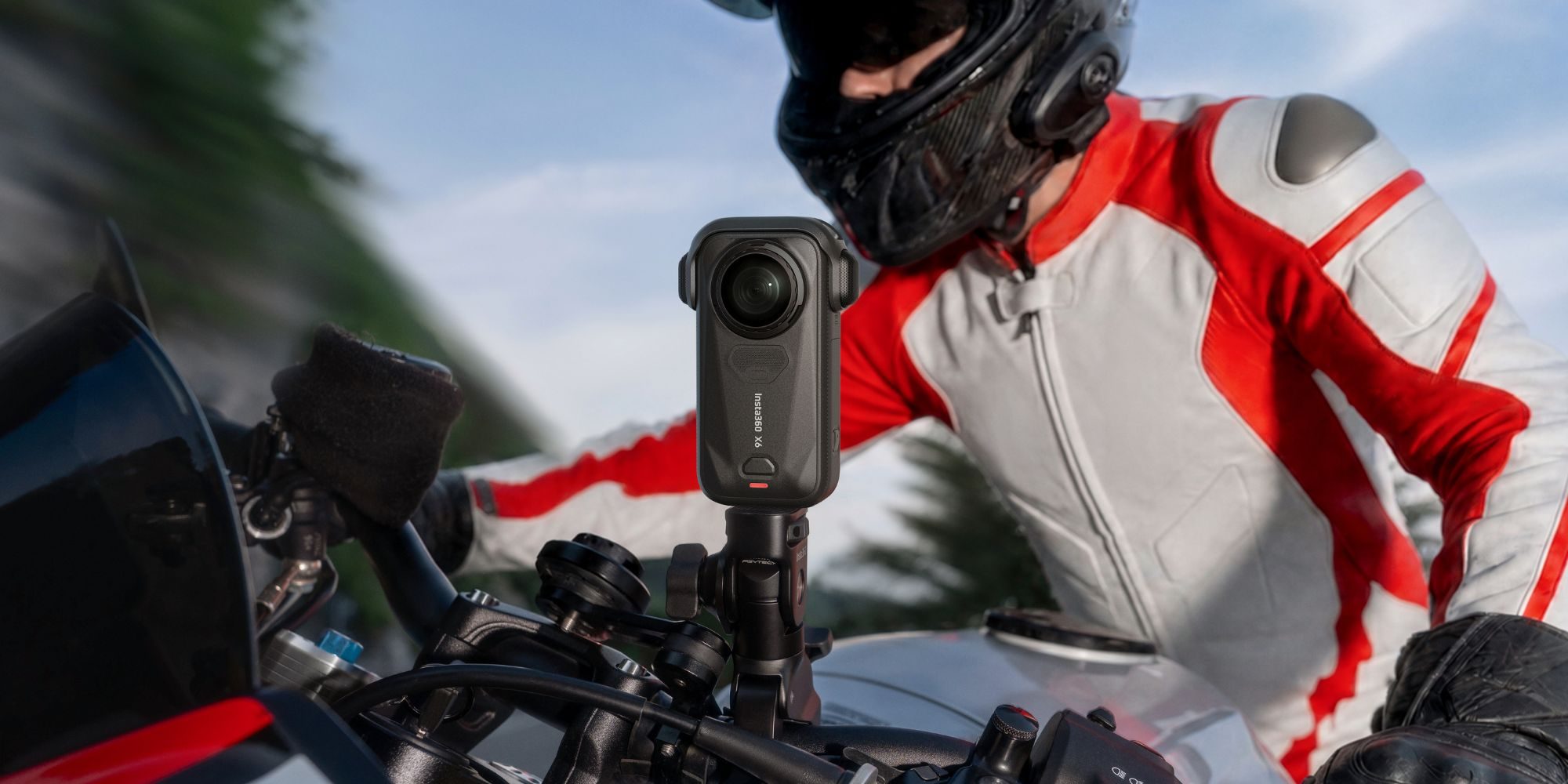 A person in a helmet on a motorcycle